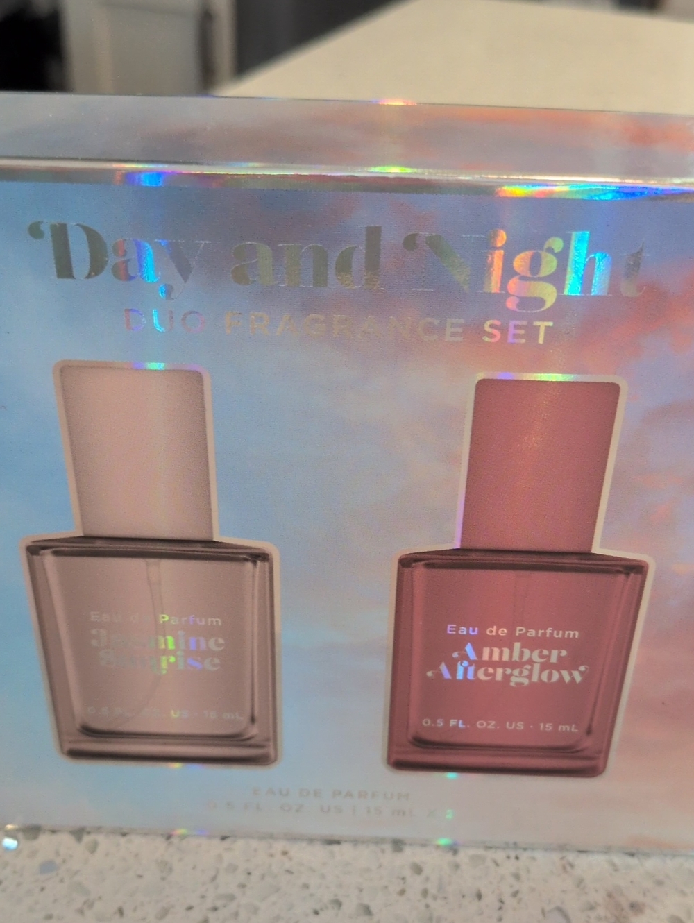 Day and Night Duo Fragrance Set - Pink & Rose Bottles Jasmine & Amber